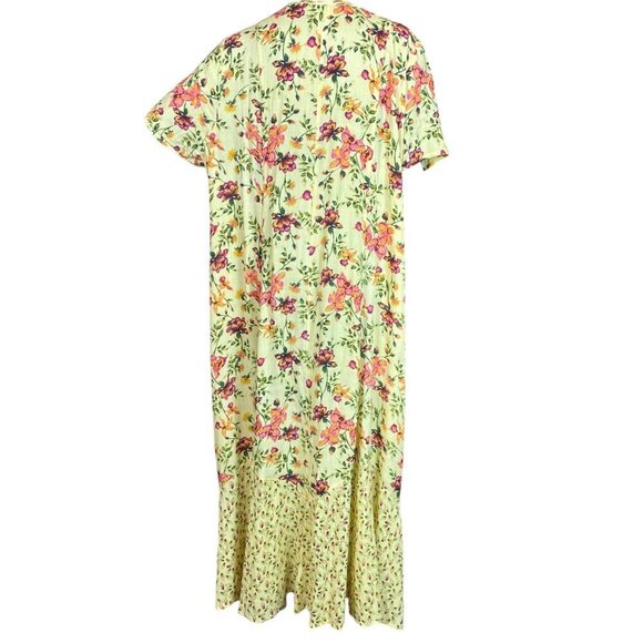 VTG BFA Classics Butter Yellow Floral Maxi Dress Plus Sz 1X #343C - Picture 4 of 7